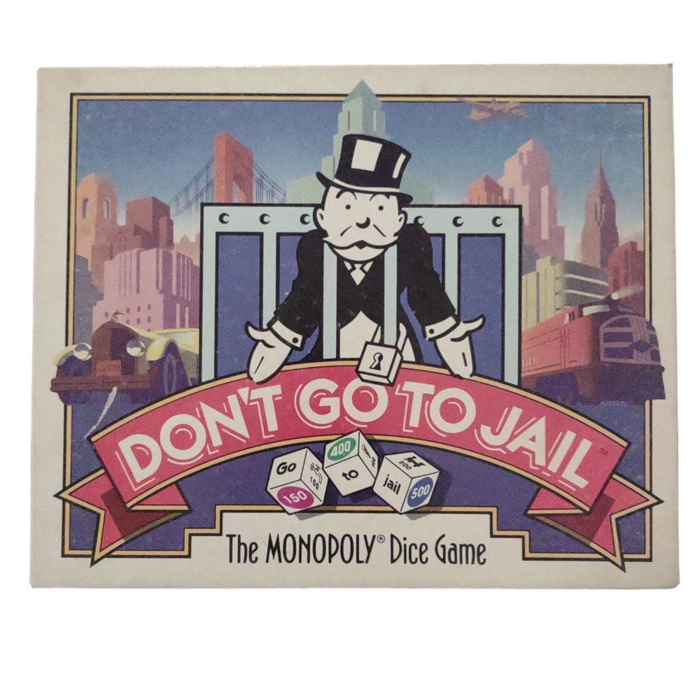 Vintage 1991 Parker Brothers Don't go to Jail The‎ monopoly dice game